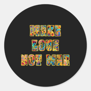 Sticker Rond Faire de l'amour pas de la guerre champignons la p