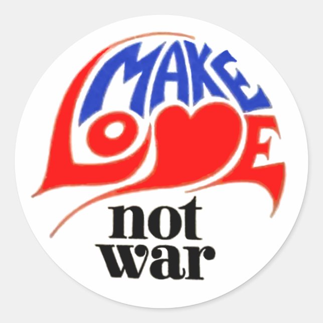 Sticker Rond Faire de l'amour pas la guerre (Devant)