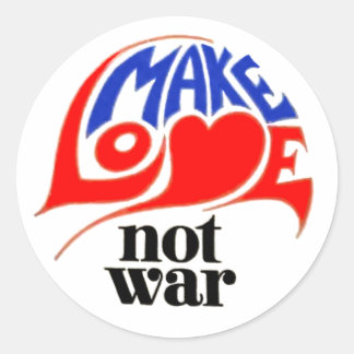 Sticker Rond Faire de l'amour pas la guerre