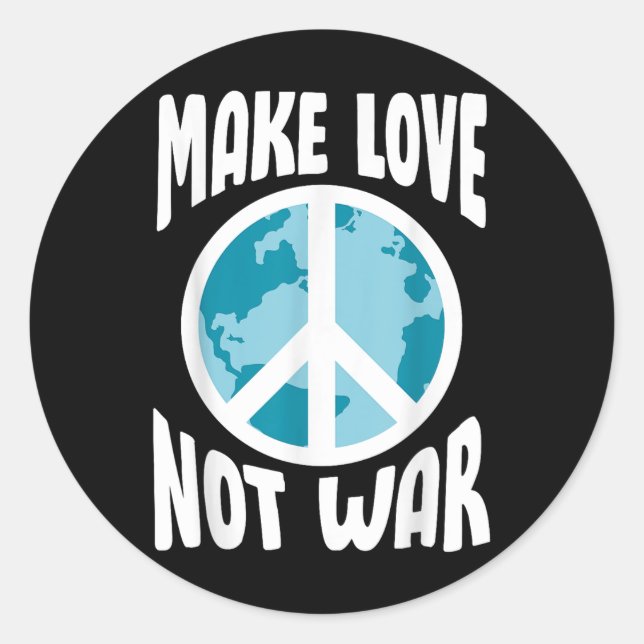 Sticker Rond Faire de l'amour pas la guerre (Devant)