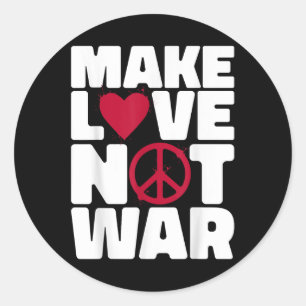 Sticker Rond Faire de l'amour pas la guerre
