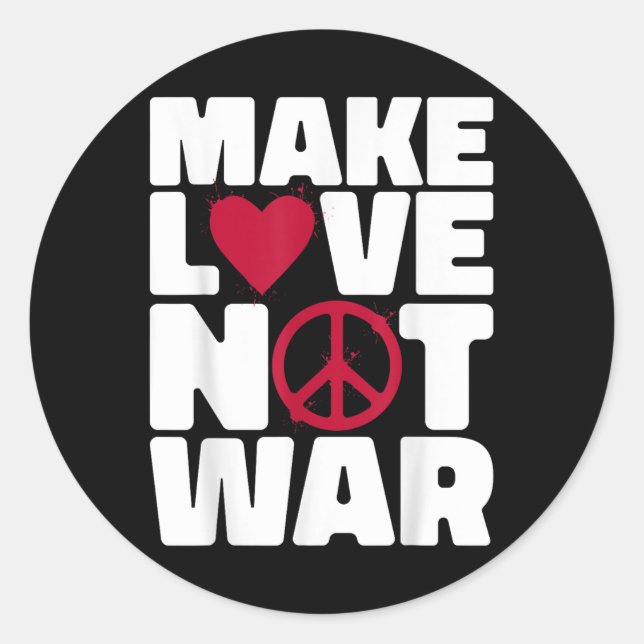 Sticker Rond Faire de l'amour pas la guerre (Devant)