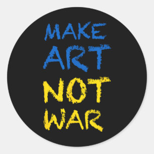 Sticker Rond Faire de l'art et non des couleurs de guerre un dr