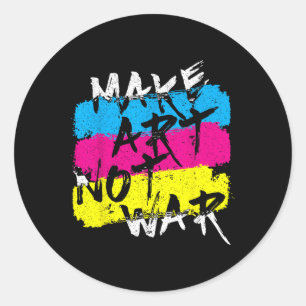 Sticker Rond Faire de l'art pas de la guerre Graffiti Spray Str