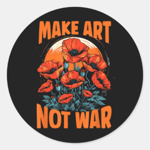 Sticker Rond Faire De L'Art Pas Des Poppies De Croissance De Gu