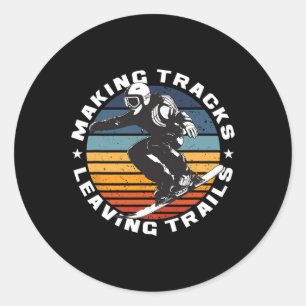 Sticker Rond Faire des pistes Quitter des sentiers Sports d'hiv