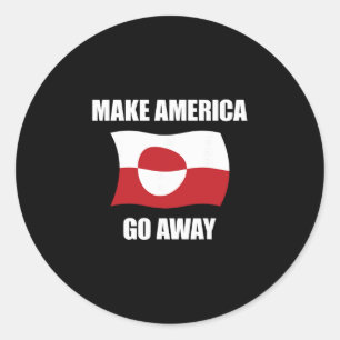 Sticker Rond Faire disparaître l'Amérique - Drapeau du Groenlan
