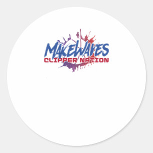 Sticker Rond Faire du basket-ball des vagues