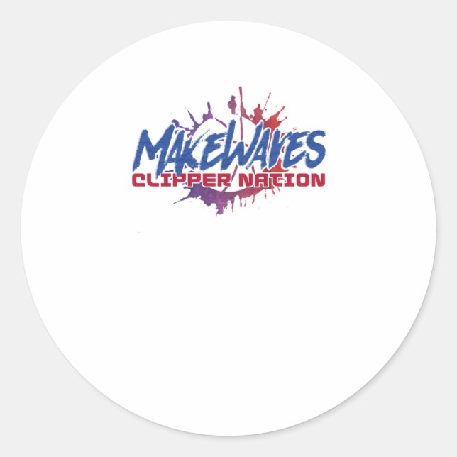 Sticker Rond Faire du basket-ball des vagues (Devant)