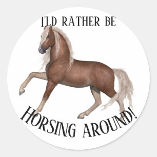 Sticker Rond Faire du cheval autour
