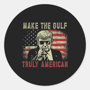 Sticker Rond Faire du Golfe un véritable Amérique