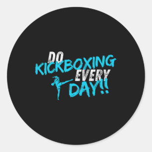 Sticker Rond Faire du kickboxing tous les jours