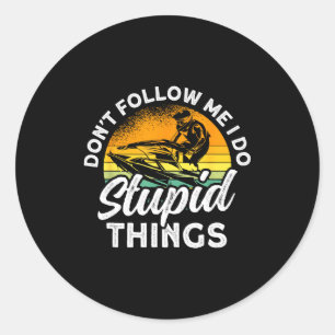 Sticker Rond faire du ski nautique ne faites pas de choses stup