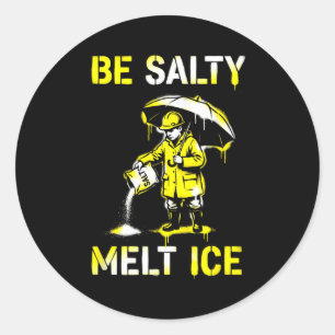 Sticker Rond Faire fondre la glace salée, art graphique de rue