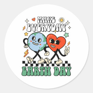 Sticker Rond Faire Jour des terres tous les jours mignon Jour d