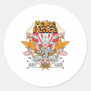 Sticker Rond Faire la paix, pas la guerre