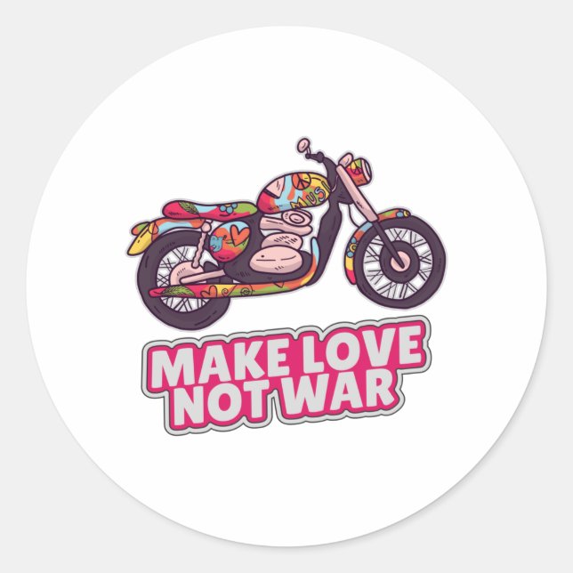 Sticker Rond Faire l'amour pas la guerre (Devant)