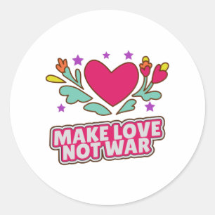 Sticker Rond Faire l'amour pas la guerre