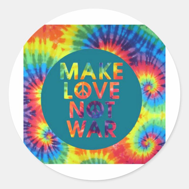 Sticker Rond faire l'amour pas la guerre (Devant)