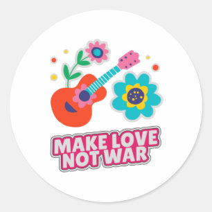 Sticker Rond Faire l'amour pas la guerre