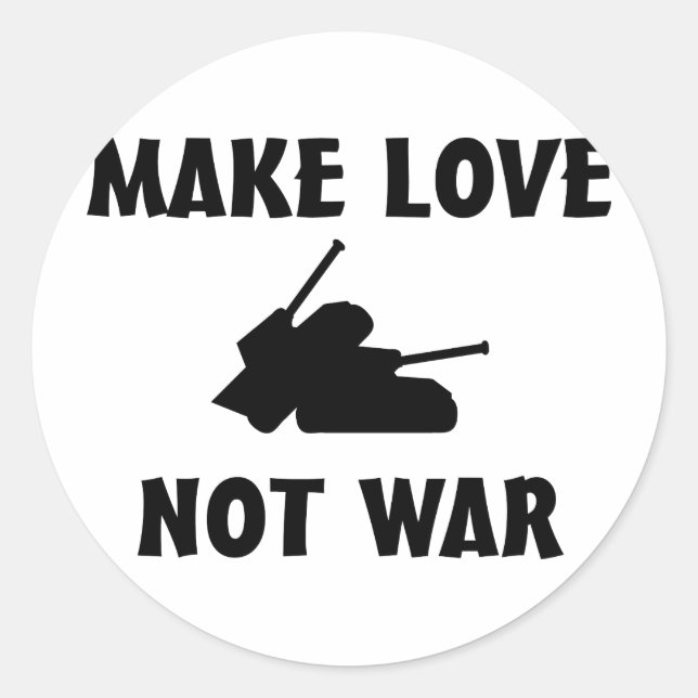 Sticker Rond faire l'amour pas la guerre (Devant)
