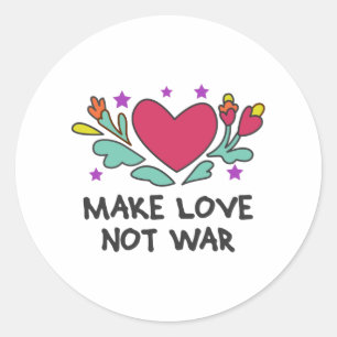 Sticker Rond Faire l'amour pas la guerre