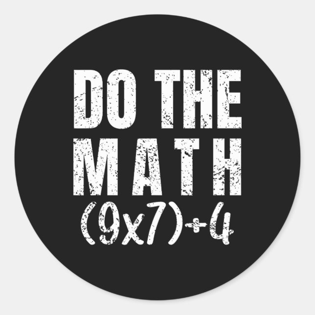 Sticker Rond Faire l'équation mathématique Thanksgiving enseign (Devant)