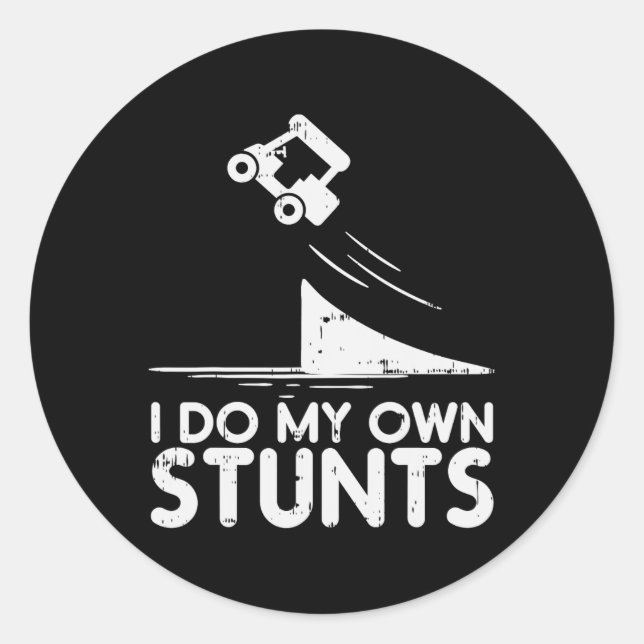 Sticker Rond Faire Mes Propres Stunts Golf Panier Funny Brossé  (Devant)