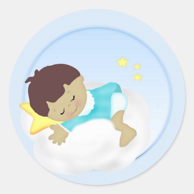 Sticker Rond Faire-part bébé/Magnets de douche (Devant)