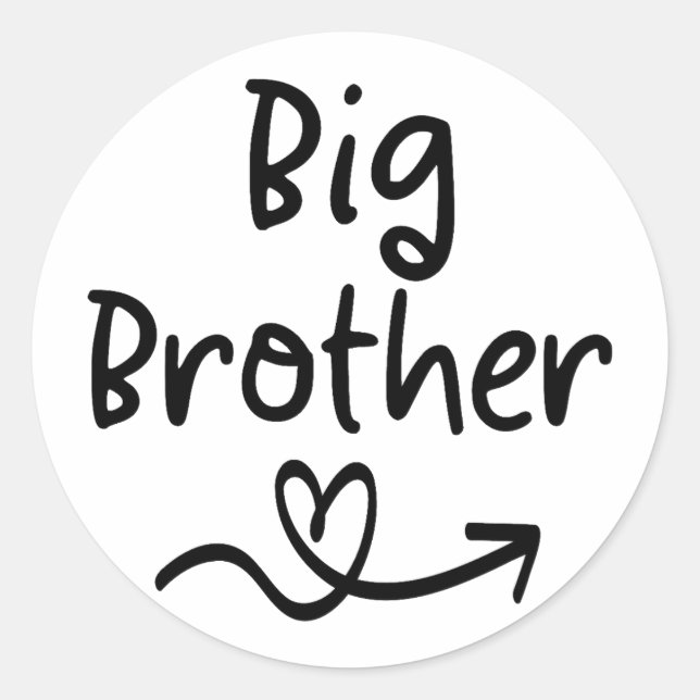 Sticker Rond Faire-part Big Brother | Famille de frères jumelés (Devant)