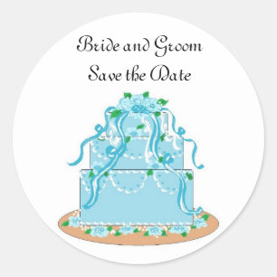 Sticker Rond Faire-part de gâteau de mariage