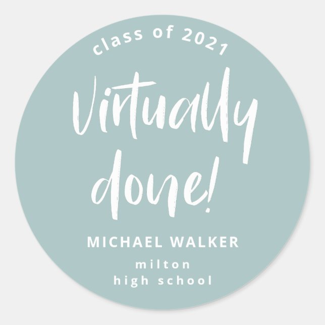 Sticker Rond faire-part de graduation virtuellement fait classi (Devant)