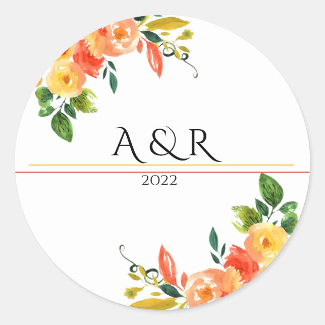 Sticker Rond Faire-part de mariage (Devant)