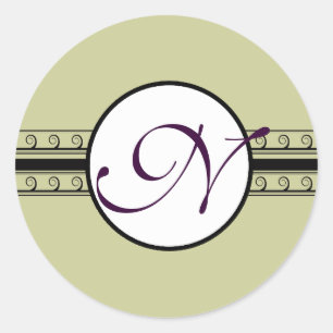Sticker Rond Faire-part de mariage et cadeaux à monogramme