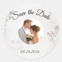 Faire-part de mariage moderne avec photo florale