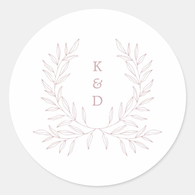 Sticker Rond Faire-part de mariage officiel minimal Laurel K310 (Devant)