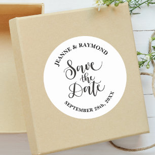 Sticker Rond Faire-part de mariage personnalisé "Save The Date"