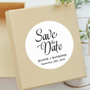 Sticker Rond Faire-part de mariage personnalisé "Save The Date"