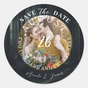 Sticker Rond Faire part de mariage photo moderne