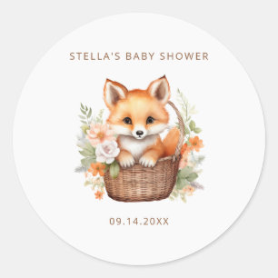 Sticker Rond Faire-part de naissance personnalisé à l'aquarelle