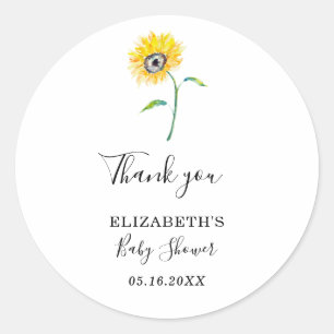 Sticker Rond Faire-part de remerciement pour Baby Shower Tourne