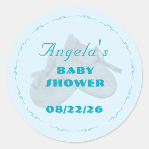 Sticker Rond Faire-Part Fille Précieux Cadeau Bébé Garçon
