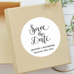 Sticker Rond Faire-part personnalisé de mariage "Save the Date"