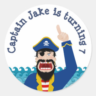 Sticker Rond Faire-part pirate