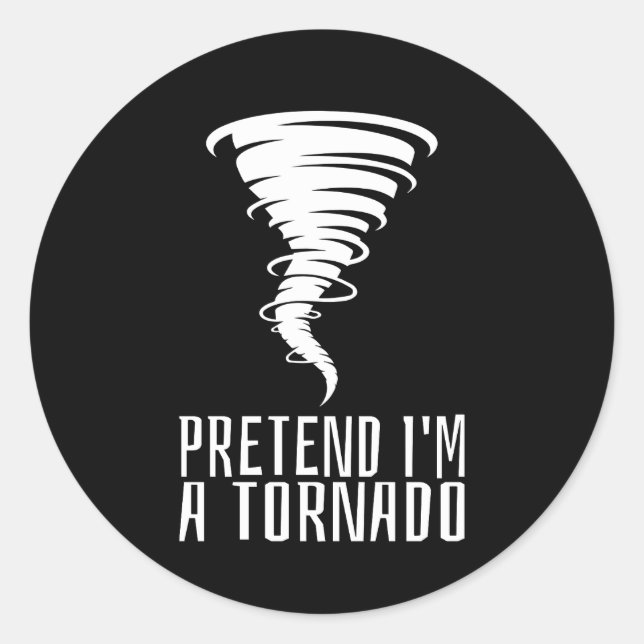 Sticker Rond Faire semblant d'être une tornade - Costume drôle  (Devant)