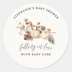 Sticker Rond Faire tomber amoureux Fête de bébé Citrouille