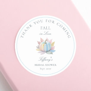 Sticker Rond Faire tomber dans l'amour Pastel Blue Pumpkin Fête