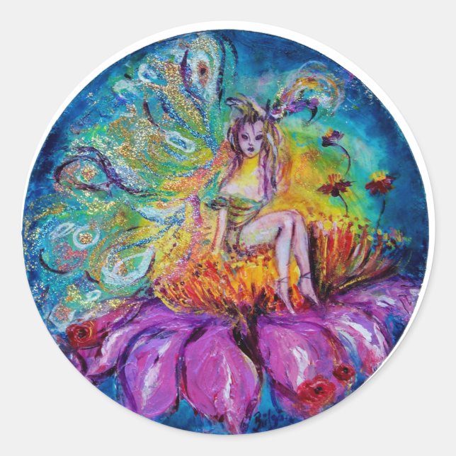 STICKER ROND FAIRY DANS LA NUIT (Devant)
