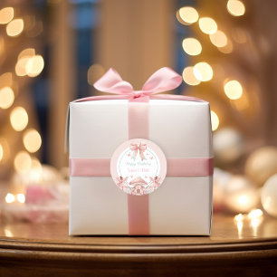 Sticker Rond Fairy Girls Mushroom House Ribbon Twins Anniversai