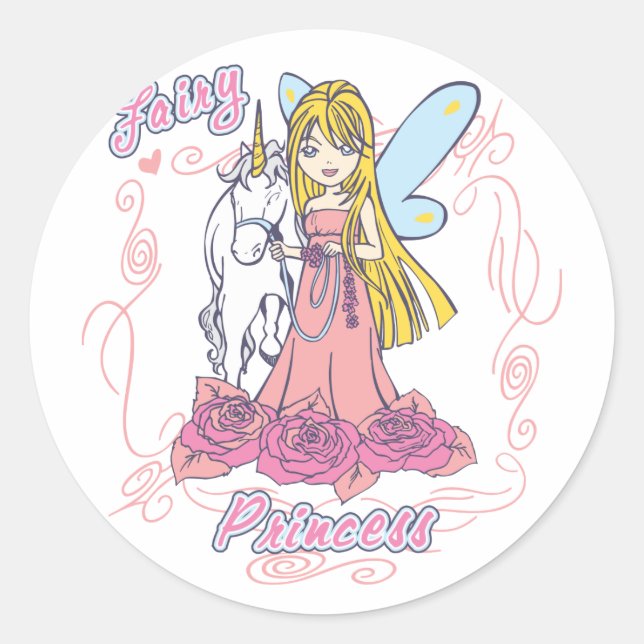 Sticker Rond Fairy Princess Toddler Baby (Devant)